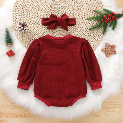 Letter Print Contrast Color Long Sleeve Headwear Jumpsuit Available In Two Colors