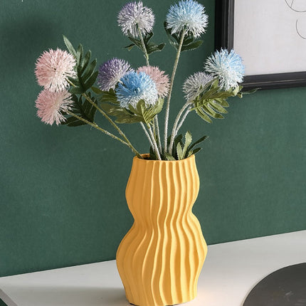 Nordic Creative Hand-painted Vase Ceramic Black And White Vertical Pattern Flower
