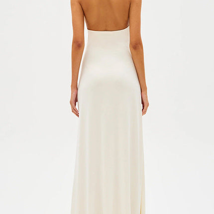 European And American Solid Color Sexy See-through Low Cut Sleeveless Hot Girl Dress Women