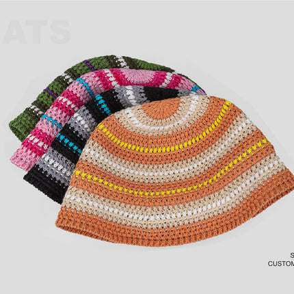 Dopamine Color Foldable Storage Bucket Hat Women's Fashion Color Woven Face Small Bucket Cap