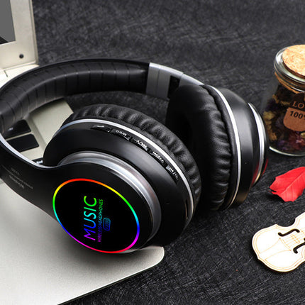 Folding LED Wireless Over-Ear Bluetooth Sports Headphones