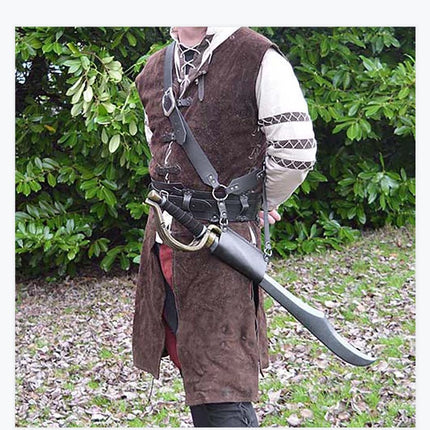 Crossbody Belt Buckle PU Sword Cover Stage Play
