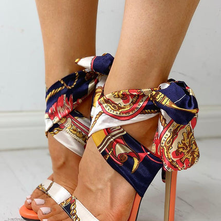 Strappy high heel sandals