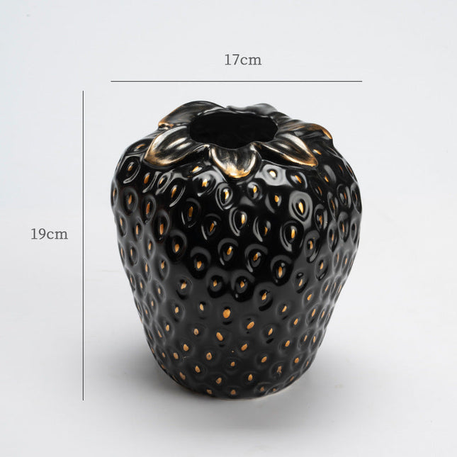 Good-looking Light Luxury Decoration Living Room Flower Arrangement Modern Strawberry Vase Ceramic