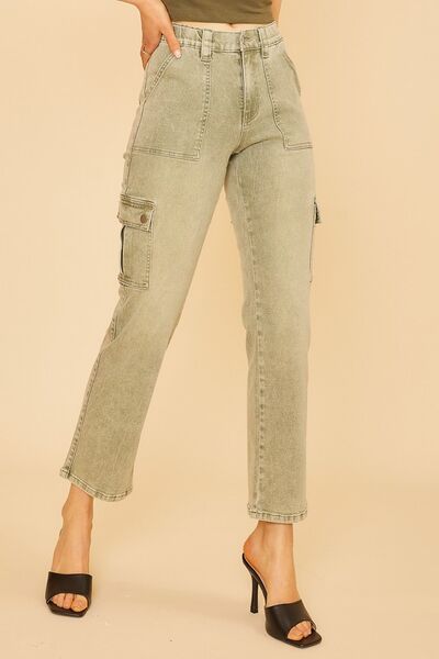Annie Wear Straight Leg Jeans with Cargo Pockets #2