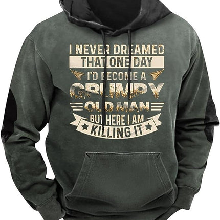 Native buffalo Printed winter Hoodie Men's fashion