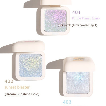 Small White Square High Light Contour Compact Glitter Face Brightening Mashed Potatoes