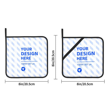 Two-Piece Set Of Square Insulated Pot Holders