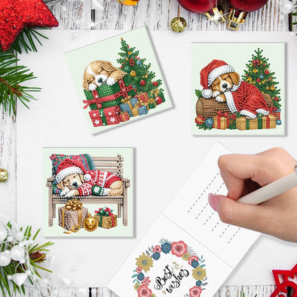 Christmas Style 6 Combination Puppy Style Handmade Greeting Cards