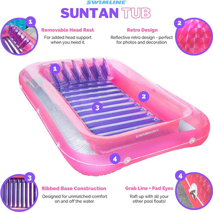 Floating Bathtub Summer Party Lounge Chair Floating Row
