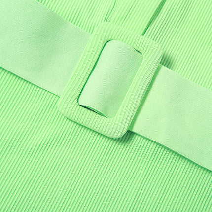 New Mint green Single Breasted open Back Slim Fit Dress for women