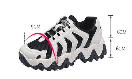 Urban teen Red retro design on white no tying sports shoe