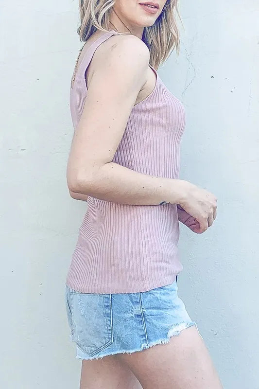 And The Why Ribbed Knit Slim Tank