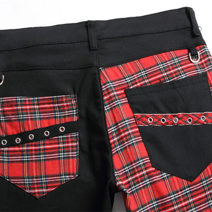 Black Panel Colorblock Non Stretch Straight Men's Jeans
