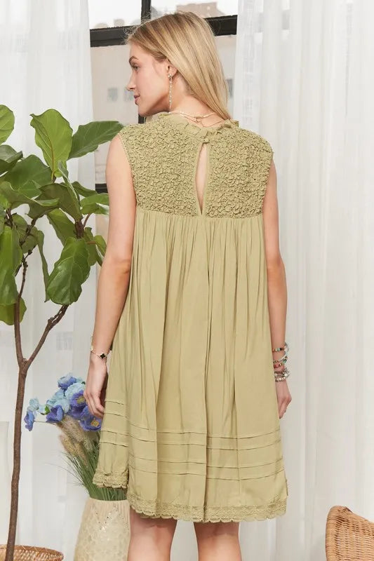 ADORA Loose Textured Babydoll Dress