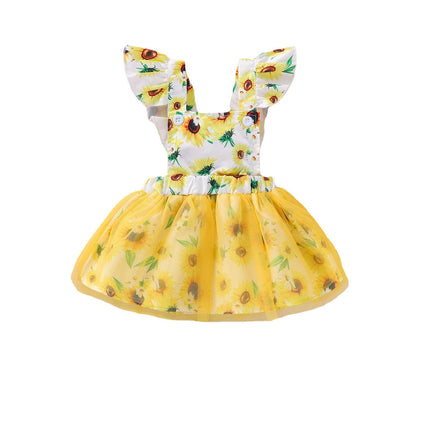 All-match Creative Baby Sunflower Mesh Skirt