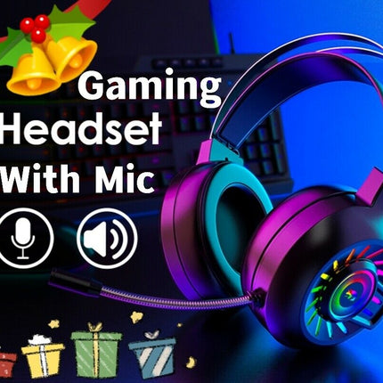 3.5mm Gaming Headset With Mic Headphone For PC Laptop Mac Nintendo PS4 Xbox One