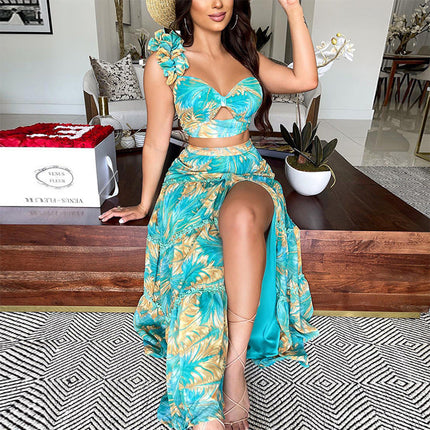 One-shoulder Back Fashionable Two-piece Sexy Dress