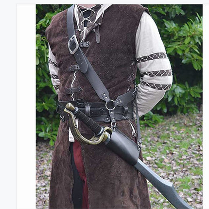 Crossbody Belt Buckle PU Sword Cover Stage Play