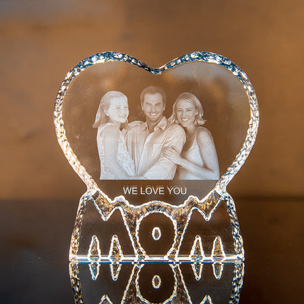 Inner Carved Heart-shaped Crystal Ornaments