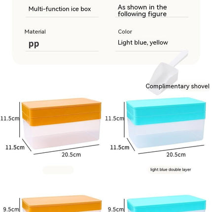 Summer New Silicone Ice Tray Food Grade Ice Cube Mold Large Capacity Ice Container Ice Box Refrigerator Artifact