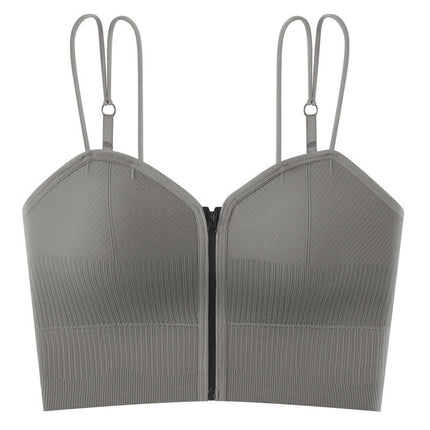 Fashion Zipper With Beautiful Back Suspender Vest