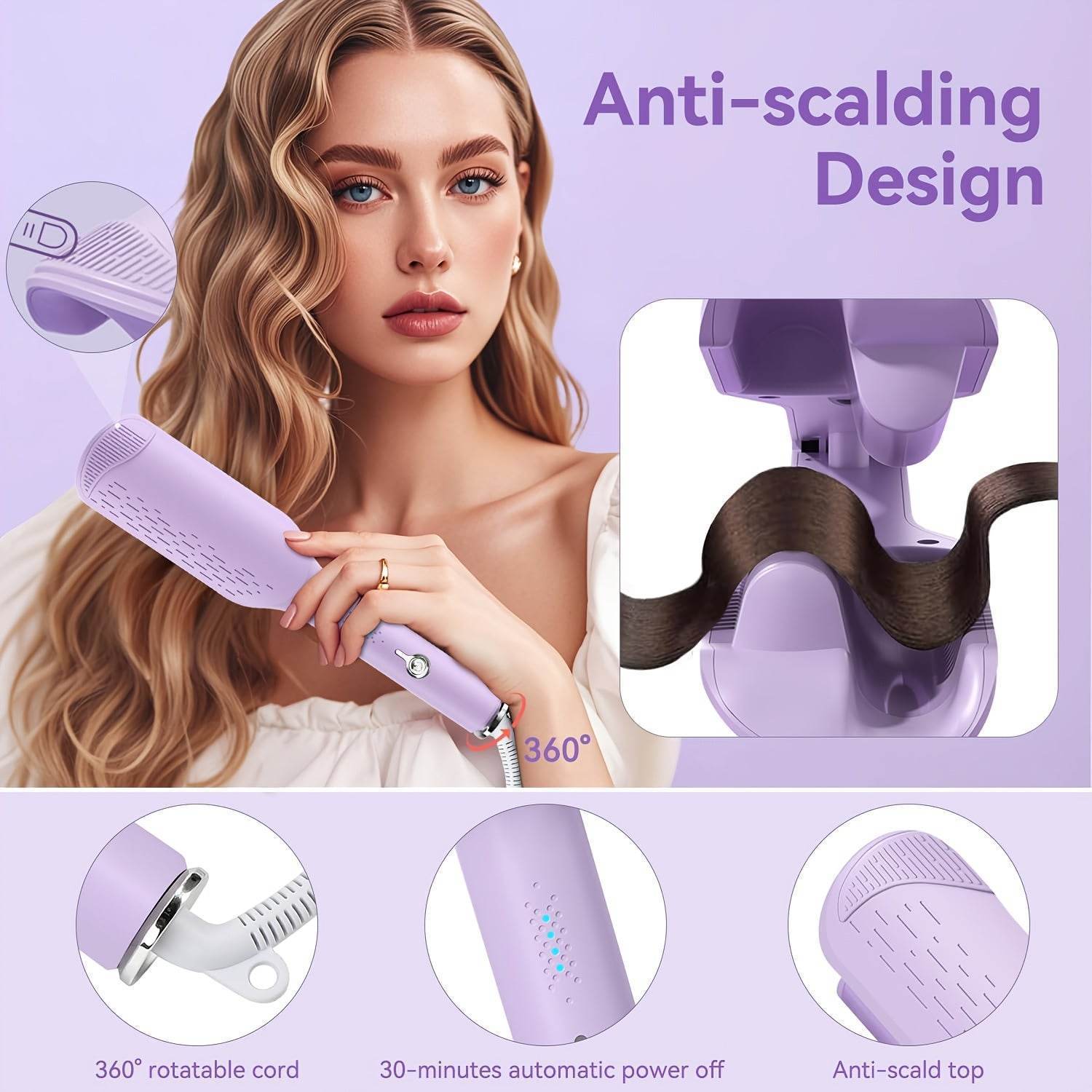 32mm Wave Curling Iron, Deep Waves, Long-Lasting Curls