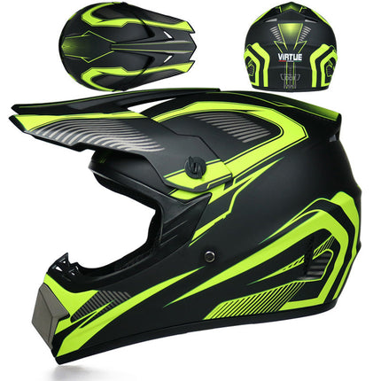 Youth Off-Road Motorcycle Helmet - [green] | Lightweight Motocross Full Face Shield for Dirt Bike & ATV
