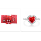 Red Silver Heart / Adjustable
