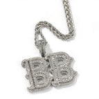 Silver 3mmx24inch chain / 2letters