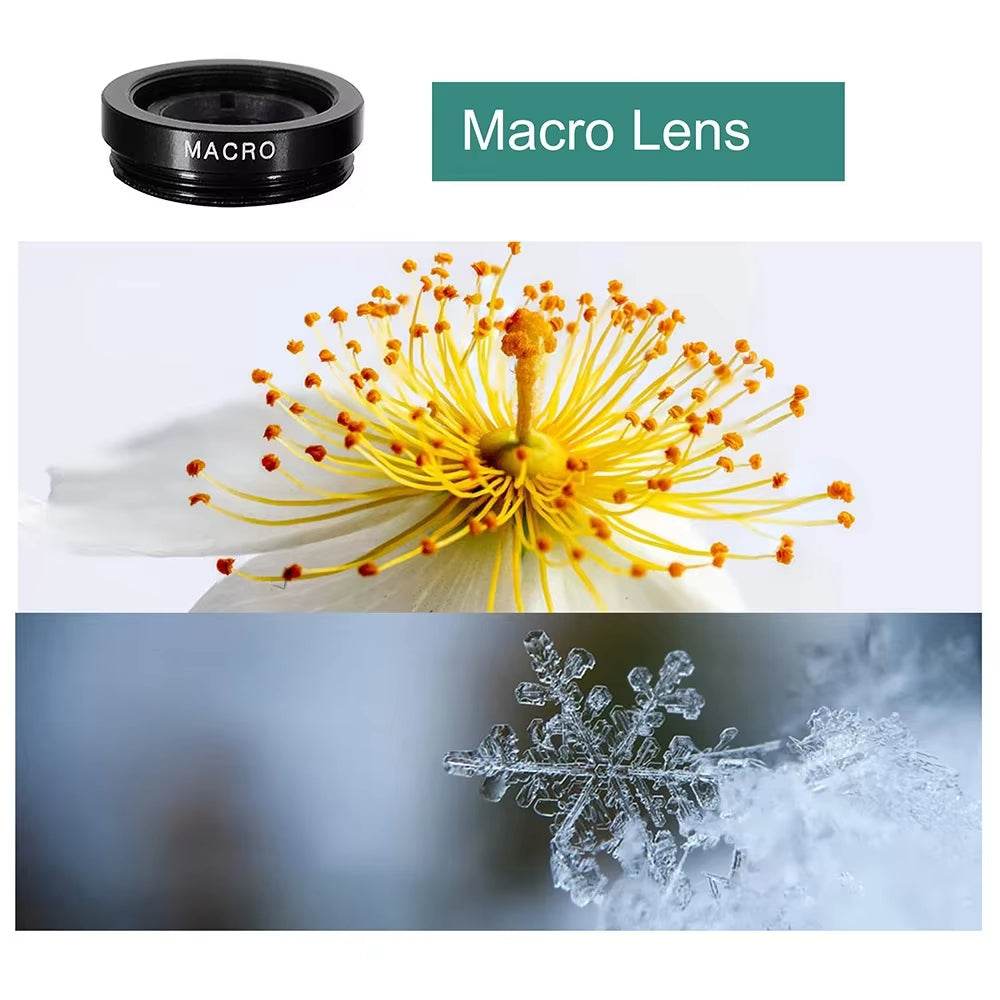 3-in-1 Smartphone Camera Lens Kit with Fisheye and Wide Angle