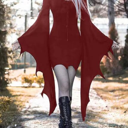 Cosplay Medieval Forest Elven Elf Pixie Costume For Women Gothic Vintage Slim Hooded Nienna Dress Halloween Carnival Party Dress