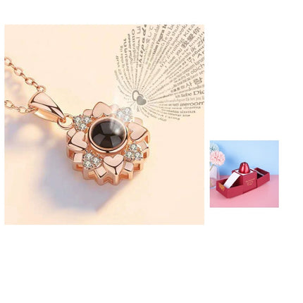 Hot Valentine's Day Gifts Metal Rose Jewelry Gift Box Necklace For Wedding Girlfriend Necklace Gifts