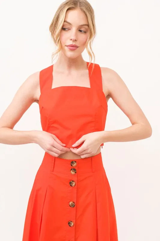 And The Why Square Neck Crop Top