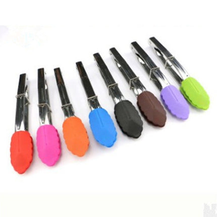 Silicone Kitchen Cooking Salad Utensils BBQ Clip Stainless