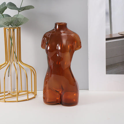 Colored Glass Body Art Flower Arrangement Vase Ornaments