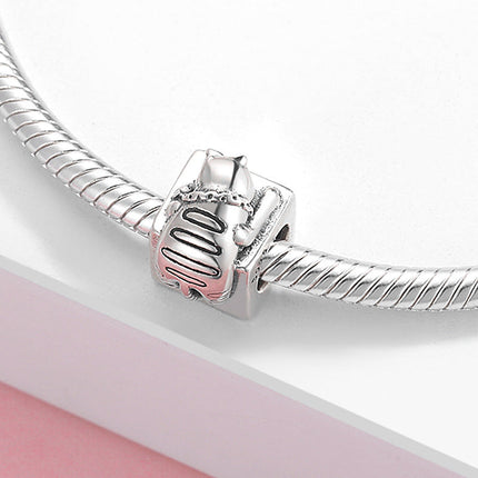S925 Sterling Silver Beaded Toilet Bath Box Decadent Cat Bracelet Diy Accessories Beads