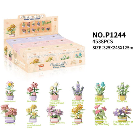 Plant Potted Eternal Flower Bundle Assembling Building Blocks