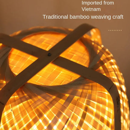 Bamboo Woven Decorative Table Lamp Creative Bedroom Bedside Lamp