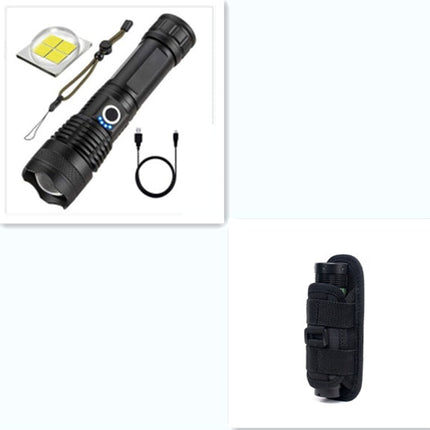 Strong Light Flashlight, Rechargeable, Zoom Power Display, Outdoor Super Bright And Portable