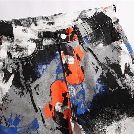 Floral Pants Digital Printing Men's Slim Fit
