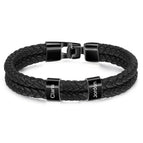Two beads bracelet black / 21.5cm