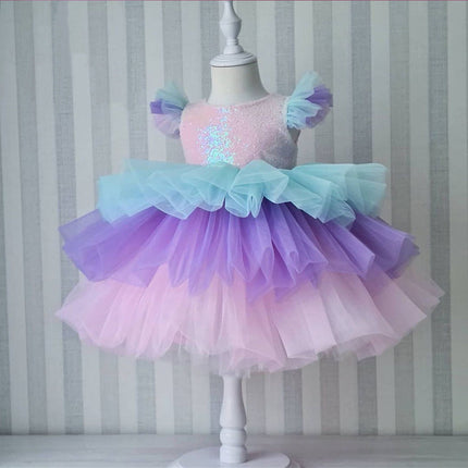 Mesh Sequin Dress For Children