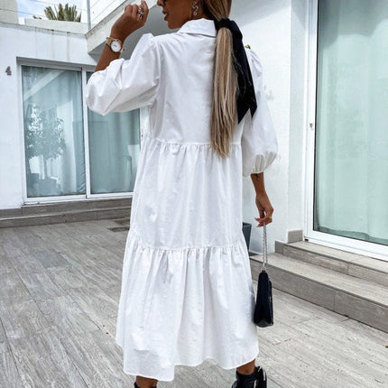 Shirt Lapel Plus Size Loose Swing Dress