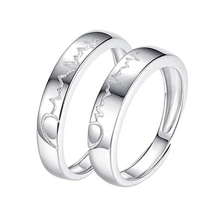 New Product Love Electrocardiogram Ring Love Ripple Ring Simple Japanese And Korean Style For Your Heartbeat Ring Douyin Same Style