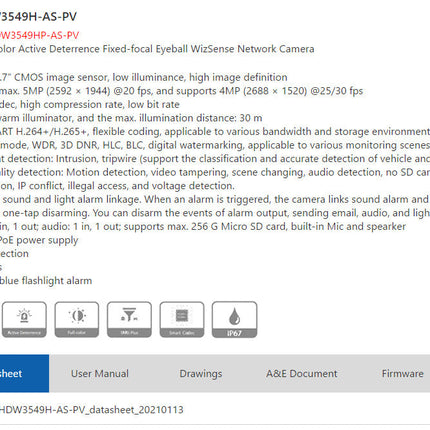 English Version 5 Million Full Color POE Network Camera