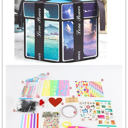 Surprise Explosion Box DIY Handmade Scrapbook Photo Album Gift Box for Valentine Gift