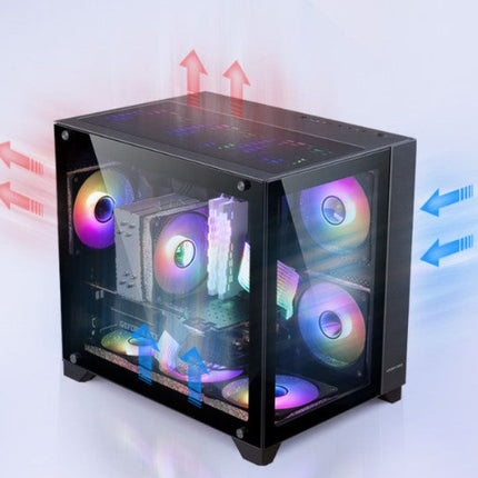 Desktop Main Case Glass All-side Permeable ESports Water Cooled White