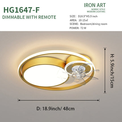 Nordic Light Luxury Simple Atmospheric Suction Fan Lamp