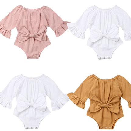 Bow long sleeve suit